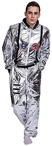 EraSpooky Herren Astronaut Kostüm Weltall Raumfahrer Anzug Spaceman Overall Outfit (X-Large)
