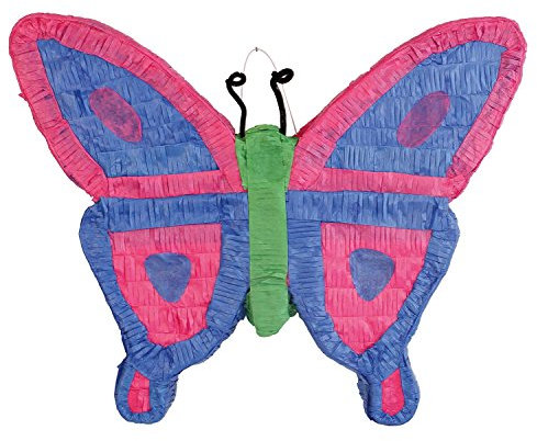 Amscan 9903141 - Pinata Schmetterling, 50 x 40,5 x 10 cm, zum Befüllen mit Süßigkeiten und Konfetti, Kindergeburtstag
