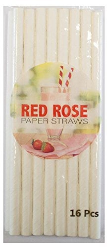 Red Rose - Paper Smoothie/Milkshake Straw 10mm Diameter, Biodegradable, Recyclable, Wholesale White Paper Smoothie Straws (16)