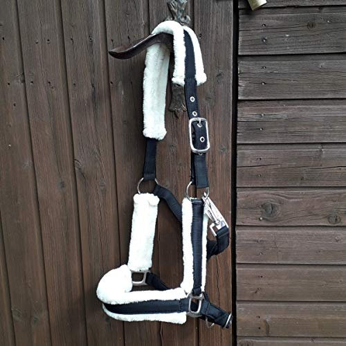 Euroriding GmbH & Co.KG Halfter Voll Plüsch schwarz/Natur - Pony