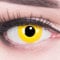 Farbige Kontaktlinsen Jahreslinsen Meralens 1 Paar gelbe Crazy Fun Yellow .Topqualität zu Fasching Karneval Fastnacht Halloween mit Kontaktlinsenbehälter ohne Stärke