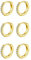 9ct Gold Plated Hoop Earrings, 925 Sterling Silver Post Small Gold Hoop Earrings with AAA Cubic Zirconia, 3 Pairs Small Sleeper Hoops Huggie Hinged Earrings (8mm*3)