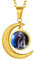 Suplight Collier Sternzeichen Steinbock Mondsichel Anhänger Halskette Damen Horoskop Sternbilder 50+5cm 18k vergoldet Rolokette Tierkreis Modeschmuck für Geburtstag