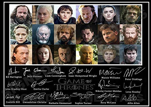 Stunning Quality Game of Thrones Cast Signed/Autographed Print (A4 Print 29.7cm x 21cm)