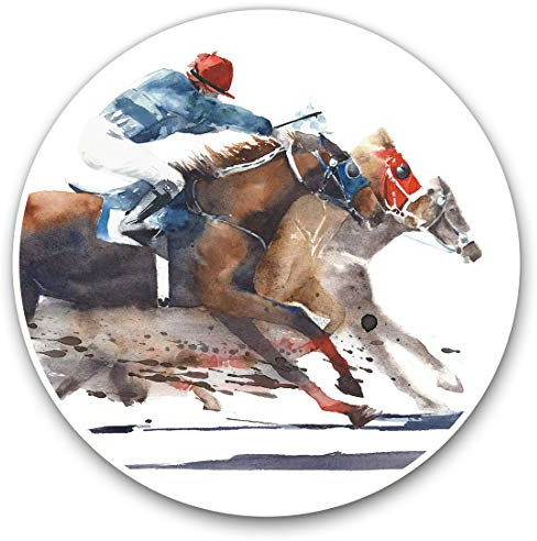 2 x Herz-Aufkleber 10 cm – Pferderennen Jockey Race Fun Decals für Laptops, Tablets, Gepäck, Sammelalben, Kühlschränke #21697