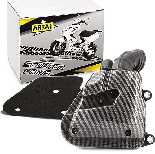 Area1 Luftfilterkasten + Luftfilter Carbon-Look für 50ccm 2Takt Minaralli/China Roller. Kompatibel mit Aerox Jog Neos Explorer Race GT Luxxon Tauris