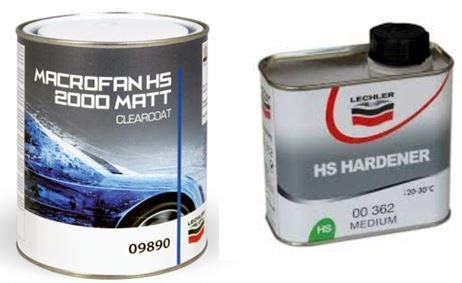 Trasparente Acrilico Opaco MACROFAN HS 2000 CLEARCOAT LECHLER 09 890 1LT + Catalizzatore