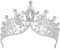 Kronen für Damen, Vofler Silber-Tiara mit Kristall – Barock-Strass-Stirnband Kopfschmuck für Königin Braut Mädchen Prinzessin Hochzeit Abschlussball Geburtstag Festzug Homecoming Kostüm Cosplay Party