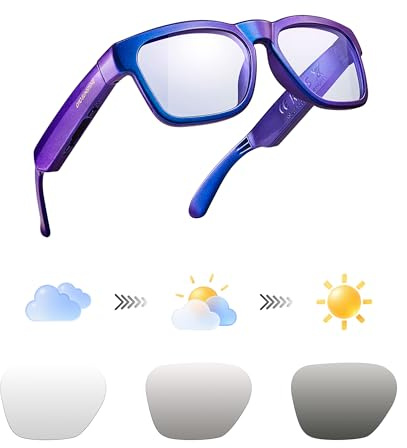 OhO Audio-Sonnenbrille, Sprachsteuerung und offenes Ohr, hören Sie Musik und Anrufe mit Lautstärke nach oben und unten, Bluetooth 5.0
