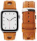 Eternel - Cinturino Rallye honey 38/40/41/42 mm adattatori in alluminio argento/galassia - Pelle di vacchetta realizzata in Francia - Compatibile con tutti gli Apple Watch - Fibbia pieghevole