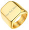 Bestyle Quadrat-ring Herren Siegelring Gravur Personalisiert Initialenring Mädchenring Hip Hop Ring Signetring Gold 62