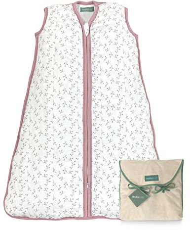 molis&co - Gigoteuse été - Gigoteuse Bébé Tog 0,5 - Mousseline Premium - Turbulette été pour Bébé, Fille Garçon - Longueur Ajustable (82-95 cm) - Floral Pink