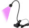 Lámpara LED para uñas UV, lámpara UV LED, luz violeta, USB con clip e interruptor, ideal para el trabajo de los dedos o cualquier mano (negro)
