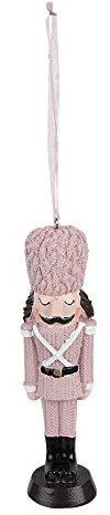 Clayre & Eef Weihnachtsanhänger Nussknacker 13 cm Rosa Kunststoff Weihnachtskugel