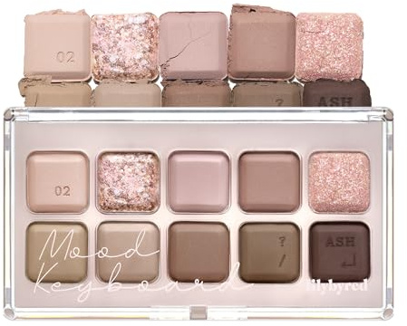 lilybyred K-Beauty Lidschatten-Palette, weich, neutrale Asche, lange Haltbarkeit, Glanz, transparentes Aquarell, Palette mit einfacher Farbkombination für alle | K-Beauty (02#Ash Mauv)