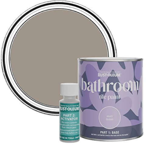 Rust-Oleum Brown Water-Resistant Bathroom Tile Paint in Matt Finish - Whipped Truffle 750ml
