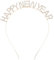 Lurrose Happy New Year Stirnband Strass Silvester Tiara Frohe Weihnachten Krone Haarreifen Für Neujahr Party Favors (Golden)