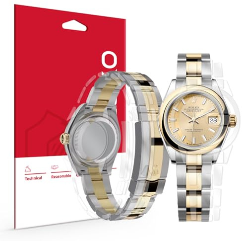skoko Displayschutzfolie für Bildschirme, Rückseite und Schnalle, kompatibel mit Rolex Datejust 28 mm, Ref. 279160, 279161, 279163, 279171, 279173, 279174, transparent, transparent, 2 Stück