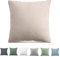 TOCOMOA Kissenbezug 50x50 cm 2er Set - 100% Gewaschene Baumwolle Kissenbezüge Oeko-TEX Zertifiziert, Leinenoptik und Atmungsaktiv Kissenhülle, Dunkel Beige Kopfkissenbezug mit Reißverschluss