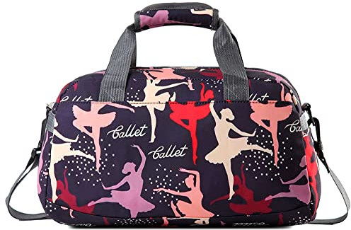 Sac de sport pour filles pour danse de ballet, pratique, sport, pom-pom girl, gymnastique, week-end, court voyage, taille bagage à main, M, sac de danse mignon pour filles