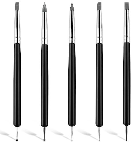 Silicone Clay Sculpting Tools Clay Modelling Tools Soft Rubber Tip Modelling Pen Clay Carving Tool Set for Pottery Sculpture Cake Fondant Decorations