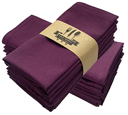 ZOYIEP Stoffservietten Leinenservietten,4/6 / 8er Set 100% Baumwolle und Leinen Servietten Stoff, Stoffservietten Leinen 40 x 40 cm Kitchen Stoffservietten Dekoration (Lila,6er Set)