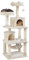 Yaheetech Kratzbaum 158 cm Kartzenbaum Katzenkratzbaum, mit 2 Katzenhäusern und 2 Plattformen, Sisal Katzenmöbel stabil, Beige