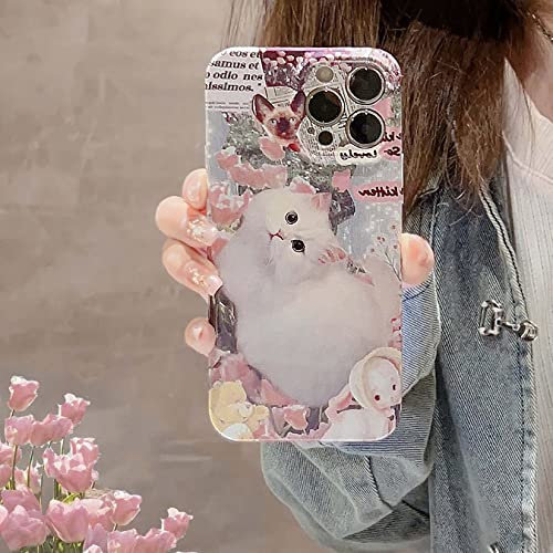Bakicey Handyhülle für iPhone XR Aesthetic Muster Matte hülle süße Mode PC Hardcase Kratzfest Glitzer Schutzhülle Mädchen Frauen Kameraschutz Case für iPhone XR, Katze