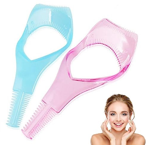 Make-up-Wimpernwerkzeug,Mascara-Schild-Applikatoren,Mascara Schild,3 in 1 Wimpern Werkzeuge,Mascara Applicator Guide,Mascara-Schablone,Augen-Make-up-Werkzeug für Damen, Mädchen,Frauen,Anfänger,2 Stück