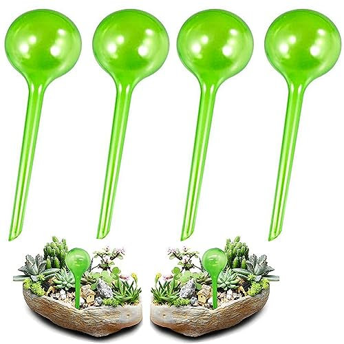 MXDHOKY 4 Pezzi Irrigazione Globo Bulbi, Sfere per Irrigazione, Palline di Irrigazione Automatiche, per Vasi e Piante, Fiori e Bonsai(Verde)