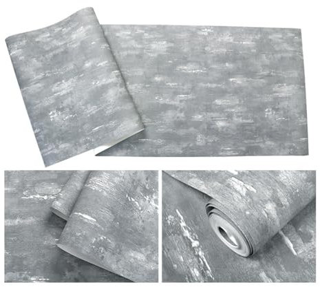 BPILOT Tapete Imitierte Zementgraue Industrie-Stil-Tapete Wasserfeste Pvc-Tapete Nicht Selbstklebend Taupe