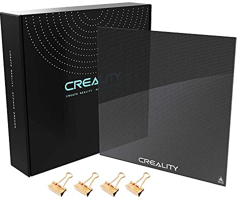 Creality Offizielles Ender 3 Glasplatte mit 4 Clips für Ender 3/Ender 3 Pro/Ender 3 V2/Ender 3 S1/Ender 5/Ender 5 Pro/CR-20 Drucker, Ender 3 Upgrade Glass Bed Verbesserte Glasbett 235 * 235 * 4mm