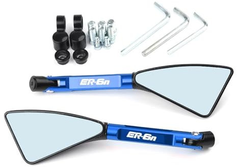 KSHSAA Für K&awasaki Ninja 650R/ER-6F/ER-6N ER6N ER6F Motorrad Spiegel CNC Seite Rückansicht Spiegel (Farbe : Blau)