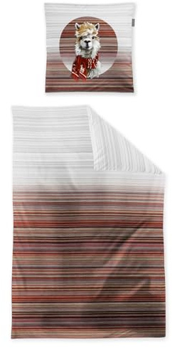 Irisette Flausch-Cotton Bettwäsche Zobel 8556 rot 1 Bettbezug 135 x 200 cm + 1 Kissenbezug 80 x 80 cm