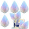 Xsstarmi 4 Pack Paper Palm Fan Cake Topper Palm Leaf Fan Cake Pick Insert Palm Spear Leaves Fan DIY Cake Decorations for Wedding Bridal Shower Birthday Anniversary Party Supplies Colorful Silver