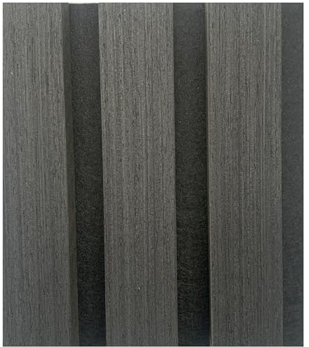 Acoustic Slatted Wall Panel Decorative Slat 3D Timber Oak Natural - 2400mm x 600mm (Sample Black 10cm)