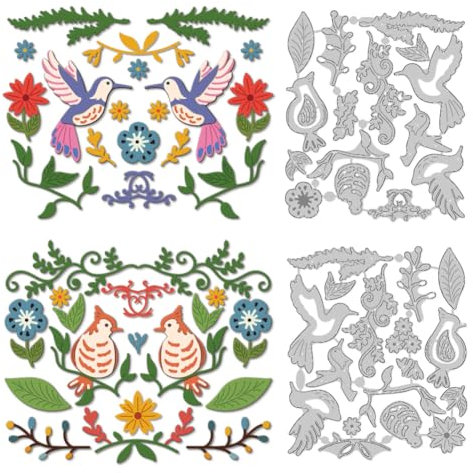 DELORIGIN Kolibri Stanzteile Blumen Stanzformen Aus Karbonstahl Rahmenschablonen Scrapbooking Prägung Stanzschablonen Neuheiten 2025 Für Die Kartenherstellung Prägung von Einladungsfotos