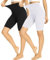 HIPOWER 2er Pack Radlerhose Damen High Waist Kurze Sport Shorts Tights Wanderhose Blickdicht Unterhosen Bauchweg Sommer Outfits Leggings Gym Yoga(Schwarz+Weiß,S-M)