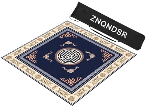 ZNQNDSR Quadratisches Mahjong-Matching-Spiel, Mahjong-Tischmatte Für Mahjon Poker, Mahjong-Spielmatte Aus Kristallsamt(Blue,90cm/35in)