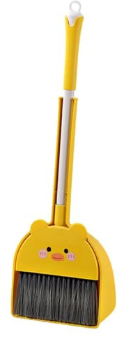 Llazsybz Mini Balai et Pelle à Poussière pour Enfants, Ensemble D'aide Ménagère, Canard