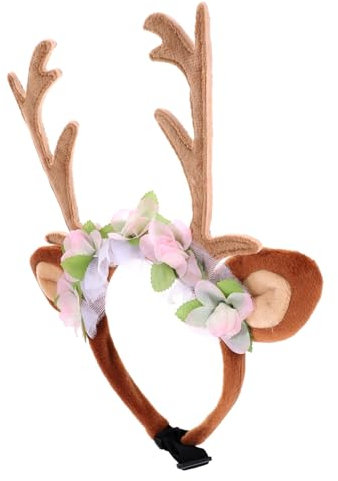 Kisangel Hirschgeweih Kopfschmuck Für Haustiere Weihnachtstirnband Simulation Deer Horn Haarbänder Für Hundepartyhüte Weihnachtsrequisiten Für Haustiere Dekorationszubehör