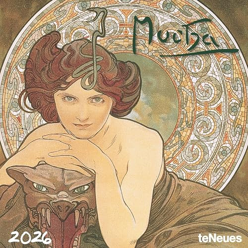 teNeues - Mucha 2026 – Kunst-Wandkalender 30x30 cm (30x60 cm geöffnet) | Broschürenkalender mit Jugendstil-Motiven für Mucha-Fans & Kunstliebhaber