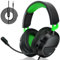 syndesmos Gaming-Headset für PS5, PS4, PC, Xbox, Nintendo Switch, Headset mit Mikrofon, Stereo-Surround-Sound Gaming Kopfhörer mit Kabel, Noise-Cancelling, 3,5 mm Over-Ear-Kopfhörer Schwarz+Grün