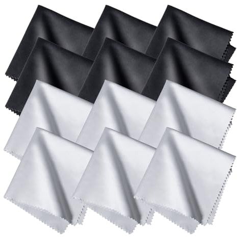 Paños de Limpieza de Microfibra, 12 Piezas Paño Microfibra 30 * 30CM Paños Limpia Gafas para Lentes, Gafas, Pantallas, tabletas, anteojos