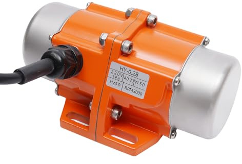 HOARLICN 50W Vibrationsmotor, 32kg Drehzahlregler Rüttler Rüttelsieb Elektrisch 220V einstellbare Erregungskraft mit Spezielle Schutzabdeckung und Aluminium-Legierung für Bergbau, Metallurgie, Kohle