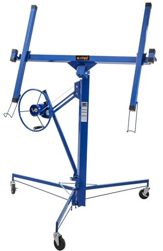 KATSU Tools Robuster Trockenbauheber 30,5 m – 68 kg Hubkapazität, Hubhöhe bis zu 325 cm, faltbarer Gipskartonplattenheber, Werkzeug mit Rädern, Modell 181012