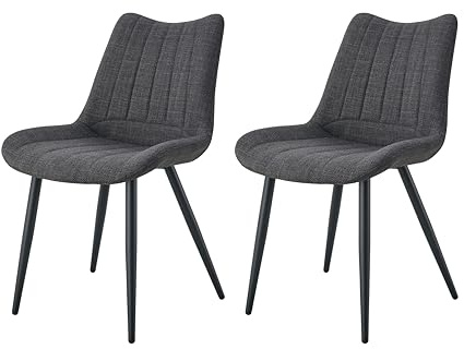 xonox.home – 4 Fuß Stuhl Lotta 53x86x59 cm Anthrazit 2er Set – Zeitloser Esszimmerstuhl robust und stabil – Bis 120 kg belastbar – Komfortabler Design-Stuhl für modernes Wohnzimmer und Essbereich