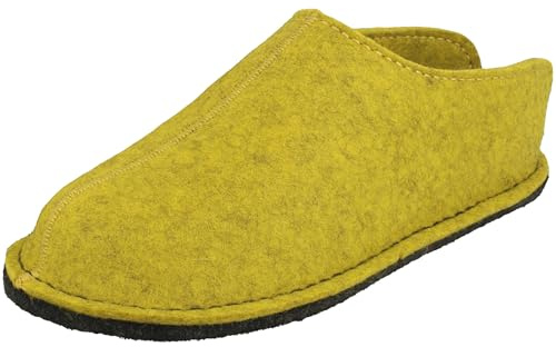 HAFLINGER Damen Herren Hausschuh Pantoffel Flair Smily Schurwolle 311013-0, Größe:40 EU, Farbe:Gelb