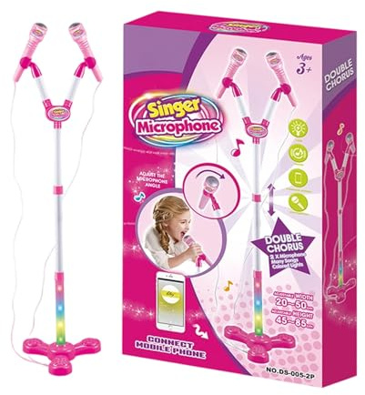 Microphone for - Kid Star 5-in-1 Microphone with Stand | Karaoke Microphones with Music And Light, Microphones for, Toys for Preschool Boys And Girls, Party