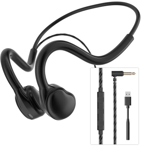 ANSTEN Headset mit Kabel,Ultra Komfort, Open Ear USB Headset mit mikrofon